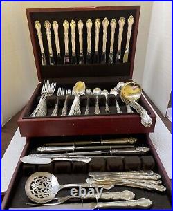 Vintage Nobility plate silverware Set of 110 Pieces Service For 12 With Case