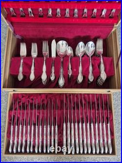 Vintage Noritake 110 Piece Silver Plated Canteen Wooden Cased Cutlery Set
