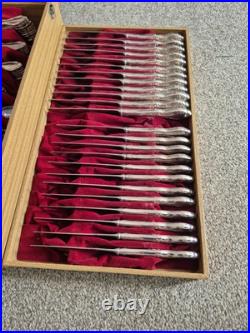 Vintage Noritake 110 Piece Silver Plated Canteen Wooden Cased Cutlery Set