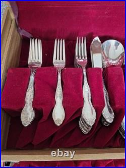 Vintage Noritake 110 Piece Silver Plated Canteen Wooden Cased Cutlery Set
