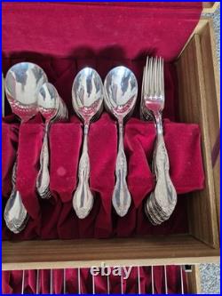 Vintage Noritake 110 Piece Silver Plated Canteen Wooden Cased Cutlery Set