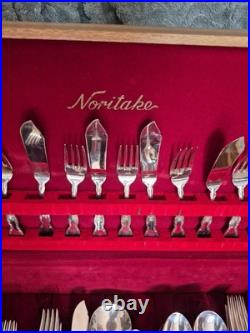 Vintage Noritake 110 Piece Silver Plated Canteen Wooden Cased Cutlery Set