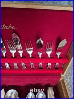 Vintage Noritake 110 Piece Silver Plated Canteen Wooden Cased Cutlery Set