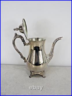 Vintage Oneida Silver Plated 5 Piece Footed Ornate Tea & Coffee Set