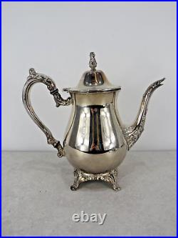 Vintage Oneida Silver Plated 5 Piece Footed Ornate Tea & Coffee Set