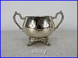 Vintage Oneida Silver Plated 5 Piece Footed Ornate Tea & Coffee Set