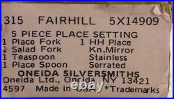 Vintage Oneida Silverplate Clairhill Fairhill Flatware 65 Pieces NEW & UNUSED