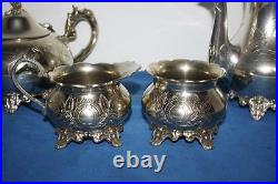 Vintage Ornate Carved 4 Piece EPNS Silver Plated Tea Set FREE Postage PL1484