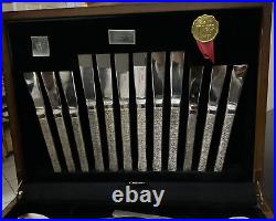 Vintage Retro Viners Gerald Benney Glacial Bark Silver Plate Canteen Cutlery Set