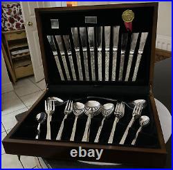 Vintage Retro Viners Gerald Benney Glacial Bark Silver Plate Canteen Cutlery Set