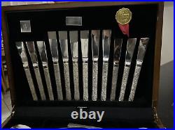 Vintage Retro Viners Gerald Benney Glacial Bark Silver Plate Canteen Cutlery Set