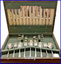 Vintage Rodd Silver Plate 44 Piece Hamilton Cutlery Setting for 6 & Canteen