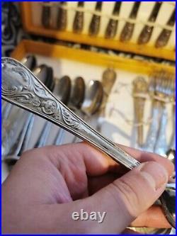 Vintage Rostfrei Solingen 800 Silver Plate Scroll Canteen Of Cutlery