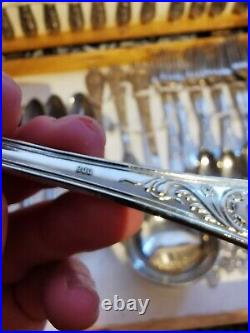 Vintage Rostfrei Solingen 800 Silver Plate Scroll Canteen Of Cutlery
