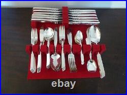 Vintage Set of Oneida Community Plate Cutlery South Seas, 63 pieces for 6