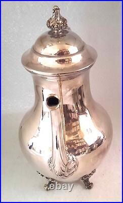 Vintage Sheets R. S. Co. Silver Plate Set 4 Piece-Coffee, Tea, Creamer & Sugar