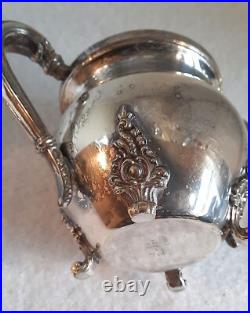 Vintage Sheets R. S. Co. Silver Plate Set 4 Piece-Coffee, Tea, Creamer & Sugar