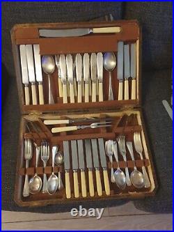 Vintage Sheffield Cutlery Set (70 Pieces) Silver Plated With Box