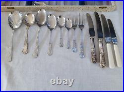 Vintage Sheffield Cutlery Set EPNS Silver Plate & Stainless Steel Mix 61 Pieces