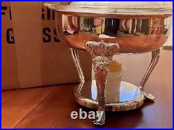 Vintage Sheridan Silver Plate Chaffing Dish w Glass Liner, 4-Pieces NEW In Box
