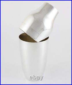 Vintage Silver Plate 2 Piece Modernist Boston Style Cocktail Shaker. JG Galand