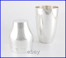Vintage Silver Plate 2 Piece Modernist Boston Style Cocktail Shaker. JG Galand
