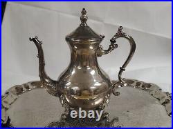 Vintage Silver Plate 5 Piece Tea or Coffee Set on Butler Tray VERY GOOD