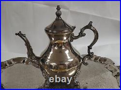 Vintage Silver Plate 5 Piece Tea or Coffee Set on Butler Tray VERY GOOD