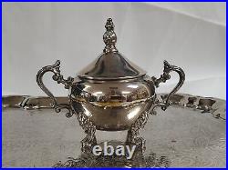 Vintage Silver Plate 5 Piece Tea or Coffee Set on Butler Tray VERY GOOD