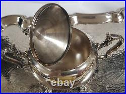 Vintage Silver Plate 5 Piece Tea or Coffee Set on Butler Tray VERY GOOD