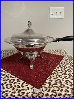 Vintage Silver Plate Chafing Dish Spring Flower Six Pieces NEW