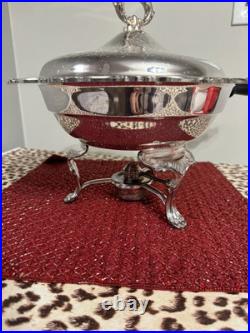 Vintage Silver Plate Chafing Dish Spring Flower Six Pieces NEW