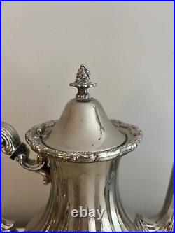 Vintage Silver Plate Coffee Tea Set / Reed Barton Burgundy/ 4 Piece