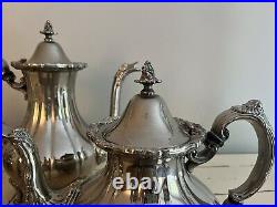 Vintage Silver Plate Coffee Tea Set / Reed Barton Burgundy/ 4 Piece