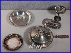 Vintage Silver Plate Lot of 5 Pieces Bowls and Dishes Vintage Silver Plate Lot of 5 Pieces Bowls and Dishes