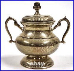 Vintage Silver Plate Tea & Coffee Set 5 Piece Service Wood Handles Unpolished