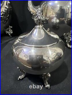 Vintage Silver Plate Tea Set Coffee Service 4 Piece