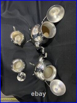Vintage Silver Plate Tea Set Coffee Service 4 Piece