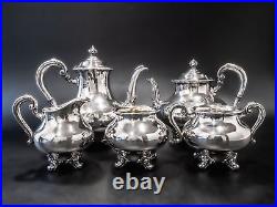 Vintage Silver Plate Tea Set Coffee Service 5 Piece Reed Barton Regent