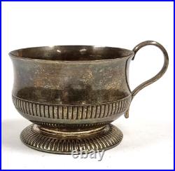 Vintage Silver Plate Tea and Coffee 5 Piece Serving Set Wooden Handles AX280