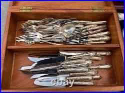 Vintage Silver Plated Canteen Cutlery 118 Pieces, Roberts & Dore, 12 Places