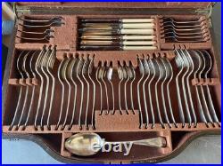 Vintage Silver Plated Canteen Cutlery 67 Pieces, 6 Places, Humphries Graham 1933