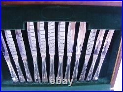 Vintage Silver Plated Cutlery Set 54 Pieces Art Deco 6 Places Monogram L Canteen