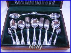 Vintage Silver Plated Cutlery Set 54 Pieces Art Deco 6 Places Monogram L Canteen