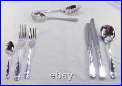 Vintage Silver Plated Cutlery Set 54 Pieces Art Deco 6 Places Monogram L Canteen