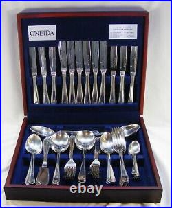 Vintage Silver Plated Cutlery Set 58 Pieces Grecian 6 Places Monogram F Canteen