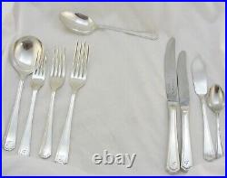 Vintage Silver Plated Cutlery Set 58 Pieces Grecian 6 Places Monogram F Canteen