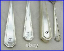 Vintage Silver Plated Cutlery Set 58 Pieces Grecian 6 Places Monogram F Canteen