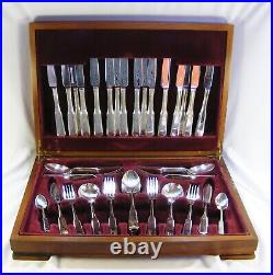 Vintage Silver Plated Cutlery Set Viners 86 Pieces Grecian 8 Places Canteen