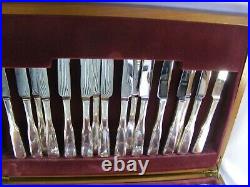 Vintage Silver Plated Cutlery Set Viners 86 Pieces Grecian 8 Places Canteen